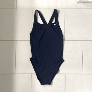 Dark blue Nike one-piece swimsuit, good for competitive swimming